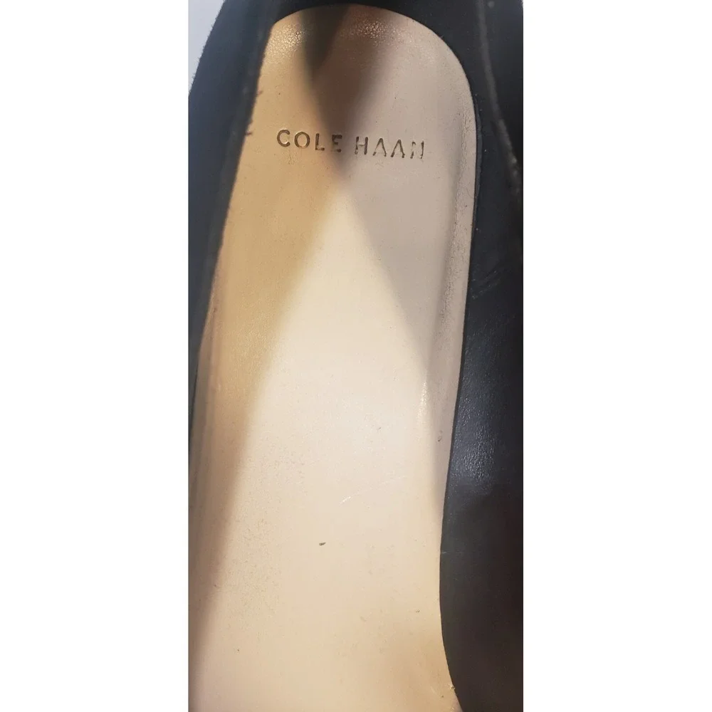 Cole Haan Women's Size 6B Black Wedge Heels Suede Slip-On Shoes Pumps